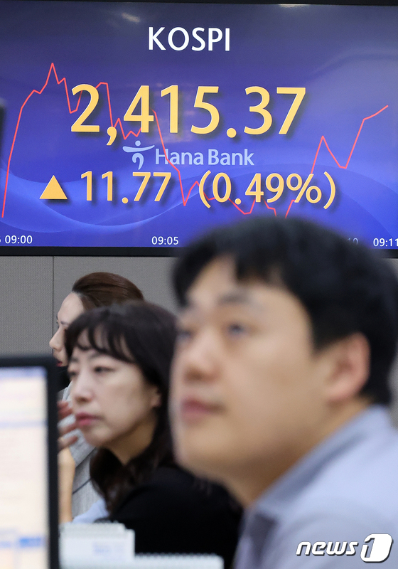 돌아온 기관, 코스피 상승 출발..2410선 위로