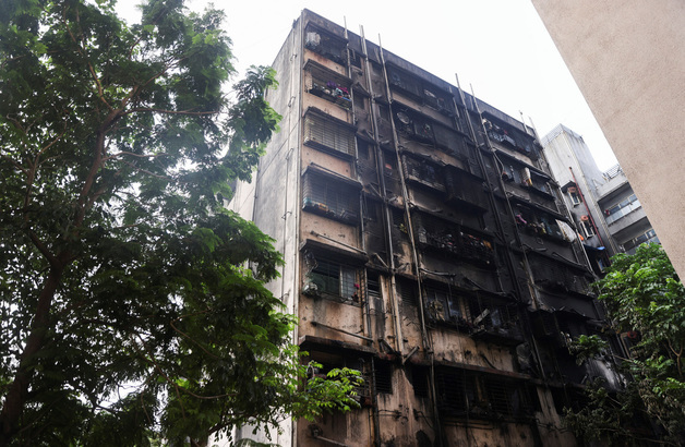 [포토] 불에 탄 인도 주택