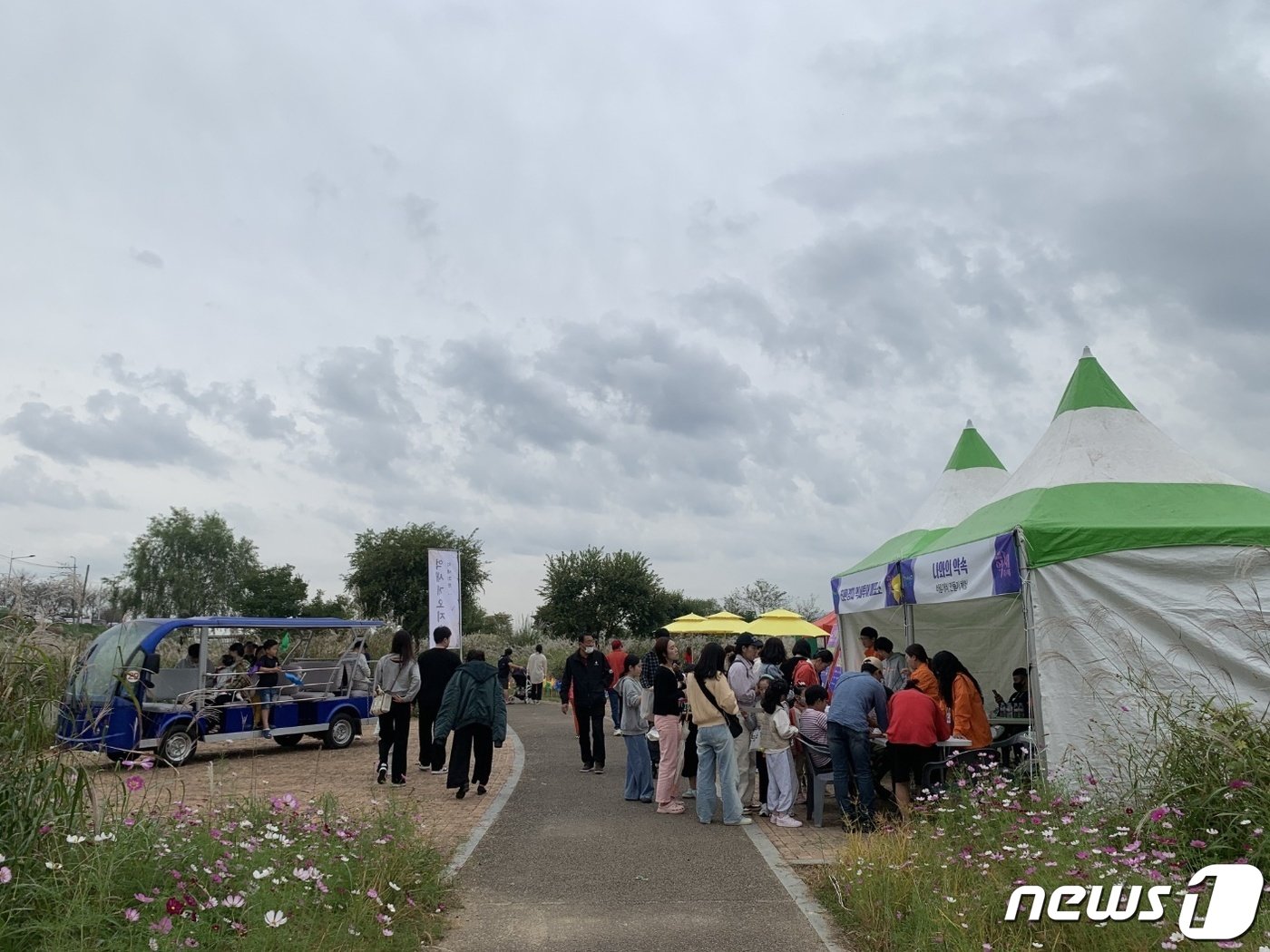 본문 이미지 - 7일 광주 서구에서 열린 서창억새축제를 찾은 시민들의 모습.(광주 서구 제공) 2023.10.7