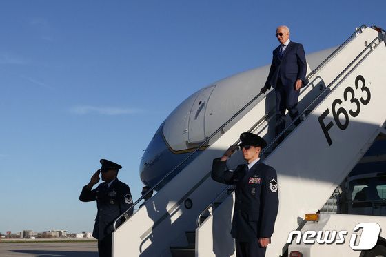 [포토] 시카고 도착한 바이든 美 대통령