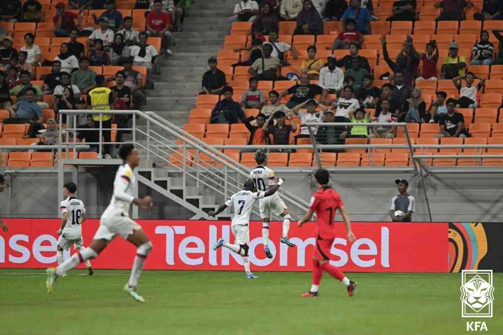 한국 17세 이하 축구대표팀이 미국과의 인도네시아 U17 월드컵 1차전서 패했다. (대한축구협회 제공)