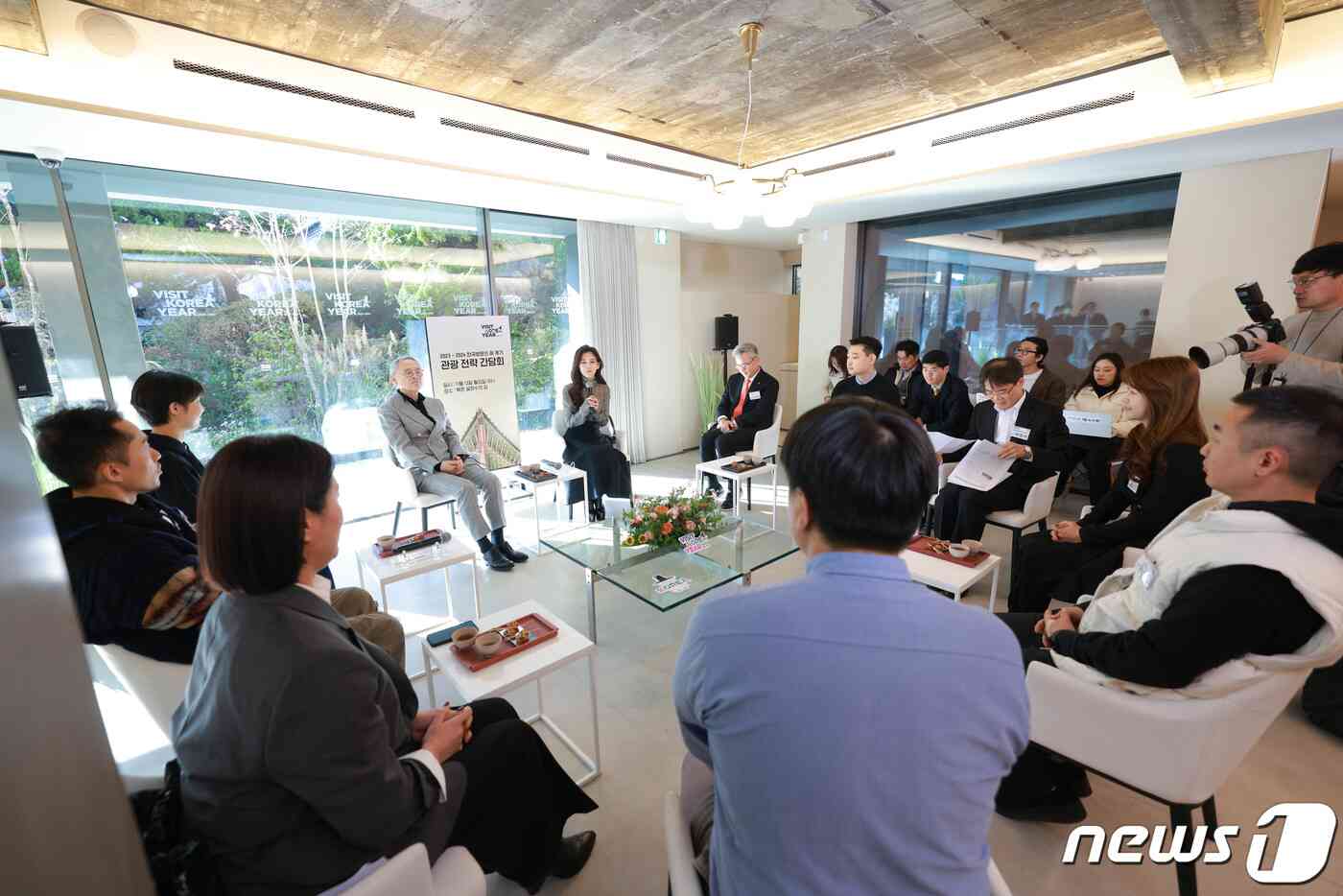 이부진 한국방문의해위원회 위원장이 13일 오전 서울 북촌 설화수의집에서 열린 '2023~2024년 한국방문의 해' 계기 관광 전략 간담회에서 인사말을 하고 있다. (공동취재) 2023.11.13/뉴스1 © News1 김진환 기자