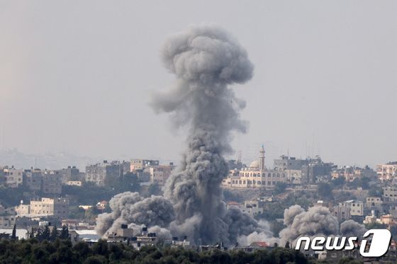 [포토] 가자지구에서 피어오르는 연기