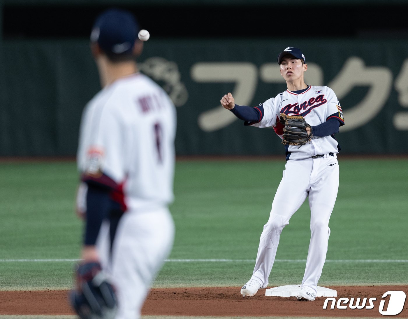 대한민국 야구대표팀 김혜성이 15일 오전 일본 도쿄돔에서 2023 아시아프로야구챔피언십&#40;APBC&#41; 호주와의 1차전 경기를 앞두고 훈련을 하고 있다. 2023.11.15/뉴스1 ⓒ News1 이재명 기자