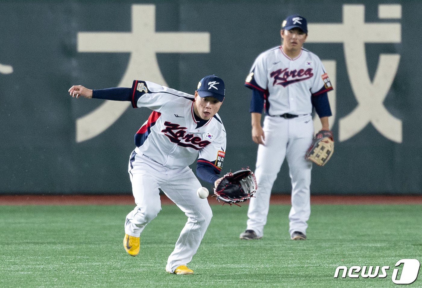 대한민국 야구대표팀 박승규가 15일 오전 일본 도쿄돔에서 2023 아시아프로야구챔피언십&#40;APBC&#41; 호주와의 1차전 경기를 앞두고 훈련을 하고 있다. 2023.11.15/뉴스1 ⓒ News1 이재명 기자