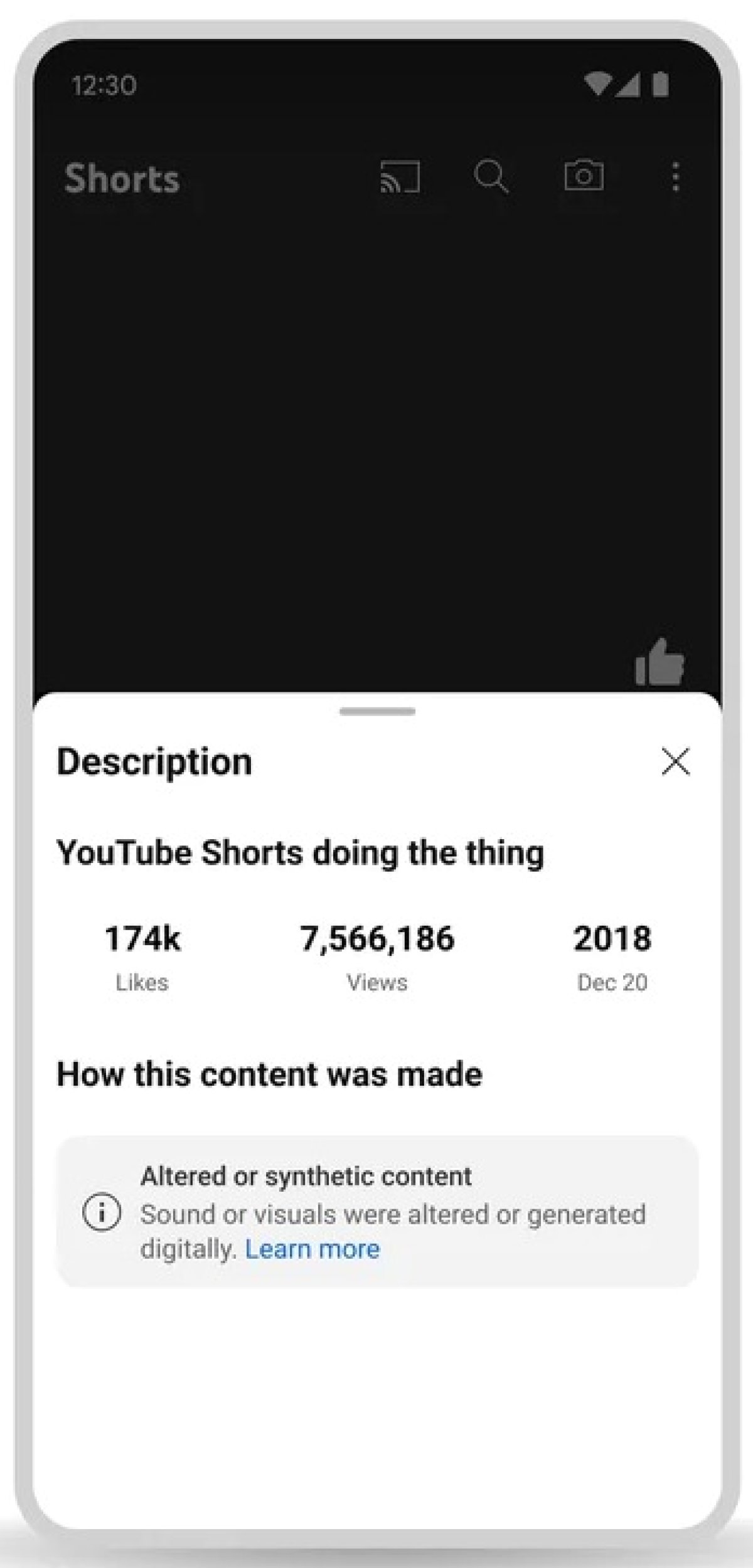 유튜브 합성 콘텐츠 표시 예시 (유튜브 공식 블로그 갈무리) 2023.11.15 /뉴스1