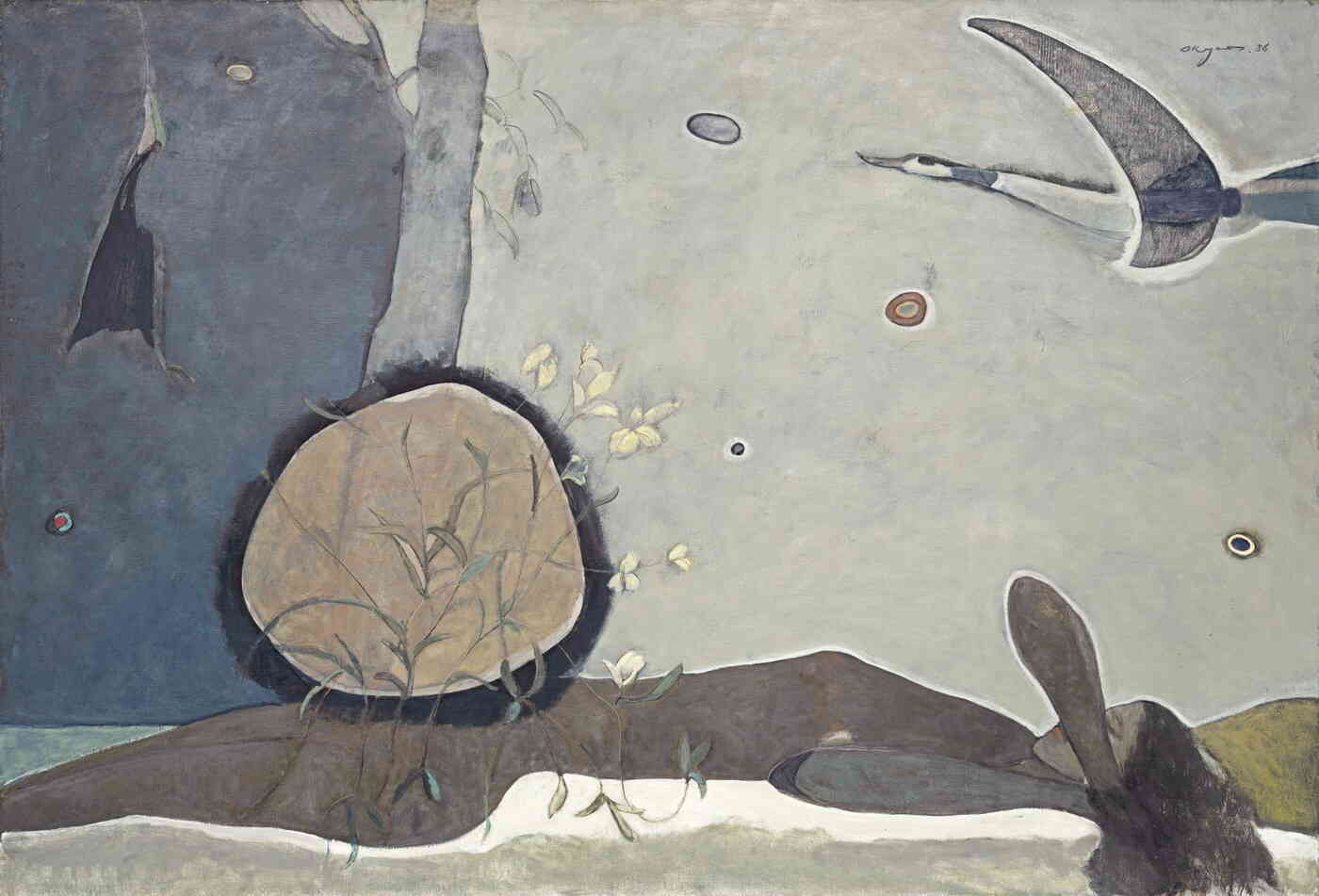 권옥연, 달맞이 꽃, 1986, 캔버스에 유채, 120 x 193 cm. 현대화랑 제공.