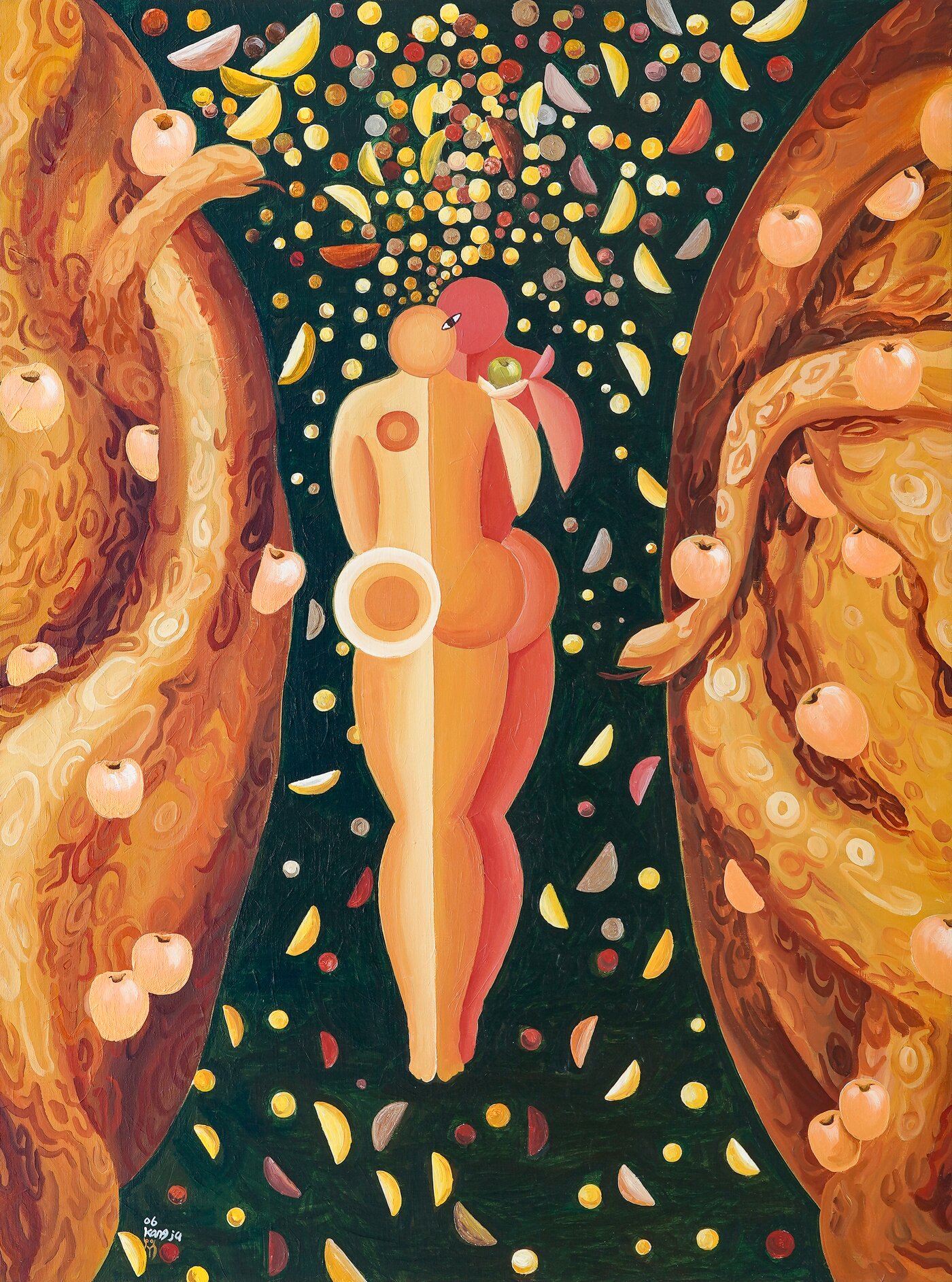 본문 이미지 - 정강자, 연인(JUNG Kangja, The Lovers), 2006, Oil on canvas, 130x97cm. 아라리오갤러리 서울 제공.