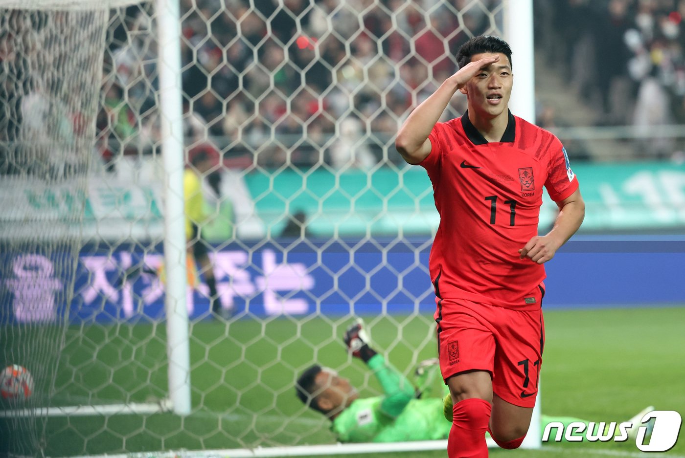 본문 이미지 - 싱가포르를 상대로 골을 기록했던 황희찬 2023.11.16/뉴스1 ⓒ News1 김성진 기자