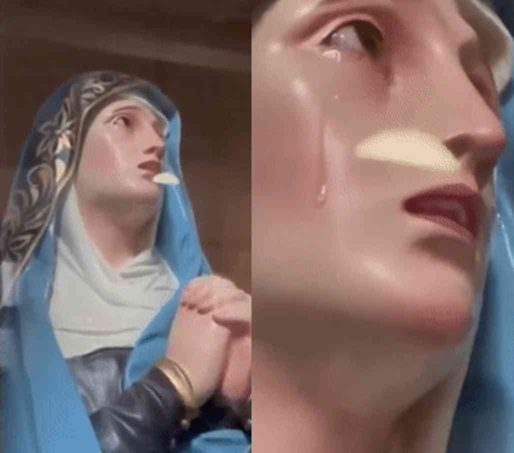 최근 멕시코의 한 교회에서 눈물 흘리는 성모마리아상이 포착돼 이목이 쏠리고 있다. New York Post 유튜브 갈무리