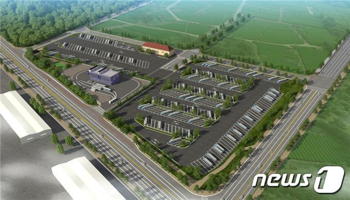 본문 이미지 -  충주 화물차 공영차고지 조감도.(충주시 제공)2023.11.2/뉴스1