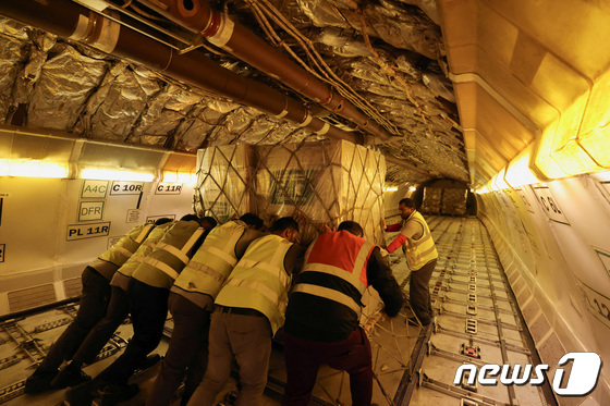 [포토] 사우디서 보내는 가자지구 구호물품