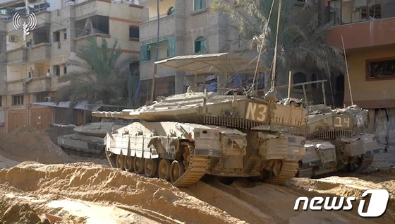 [포토] 가자지구에 나타난 이스라엘 탱크