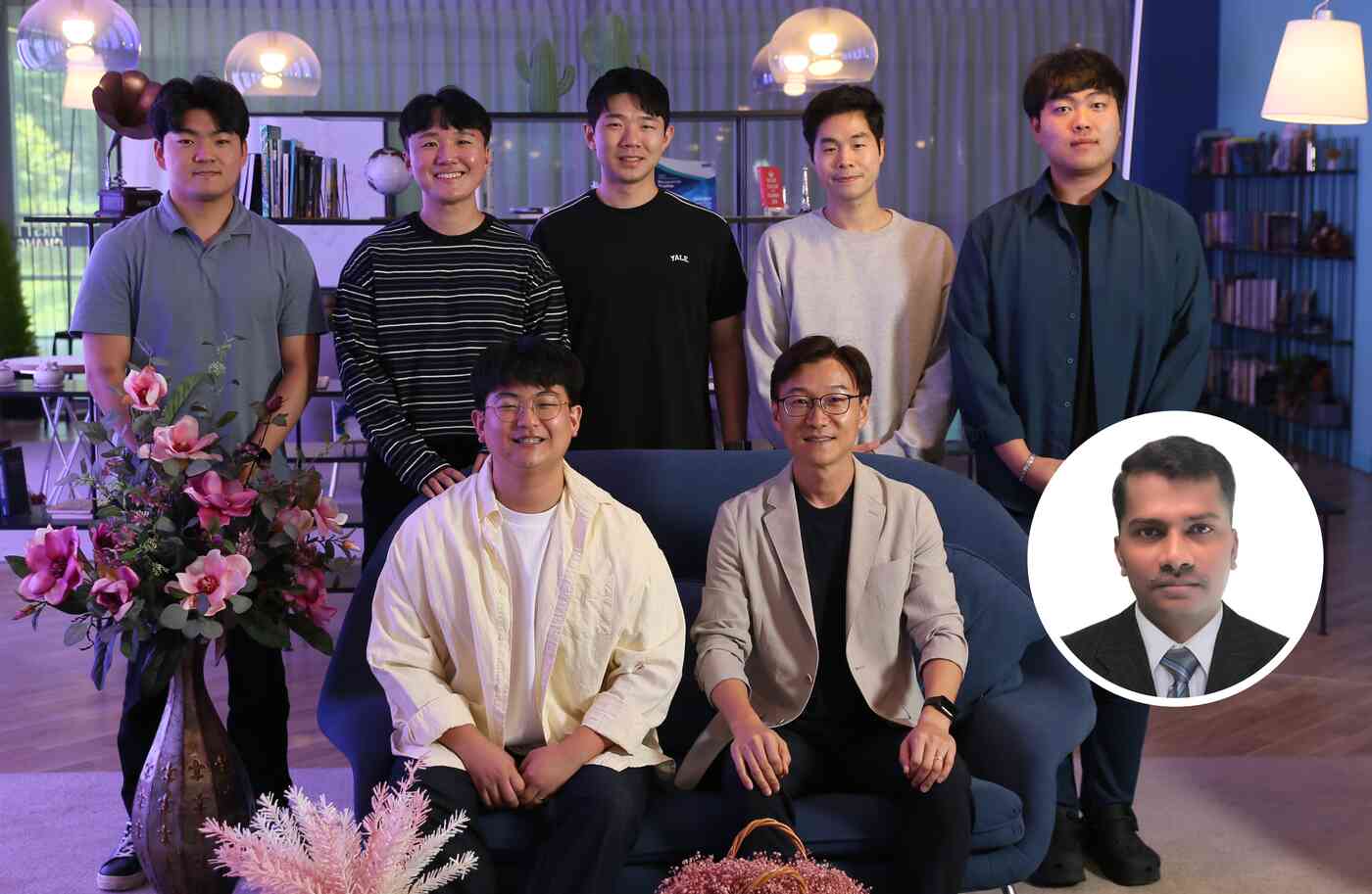 유니스트 에너지공학과 제 1저자 공태훈(아랫줄 왼쪽부터) 연구원, 권영국 교수, 제 1저자 탕가벨 판디아라잔 연구원.(유니스트 제공)