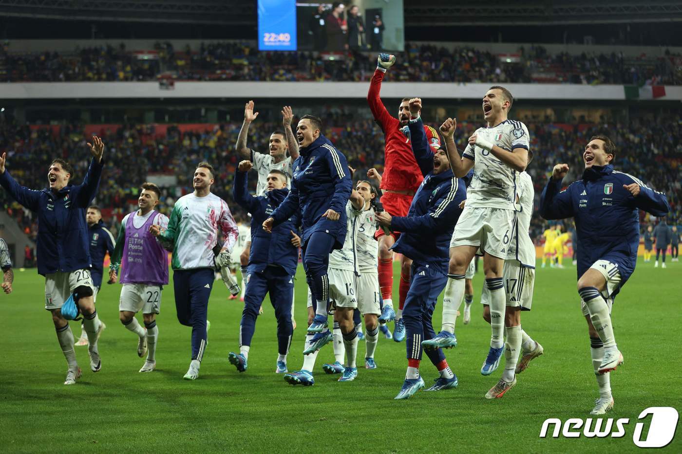 본문 이미지 - 가까스로 유로 2024 본선행을 확정한 이탈리아. ⓒ AFP=뉴스1