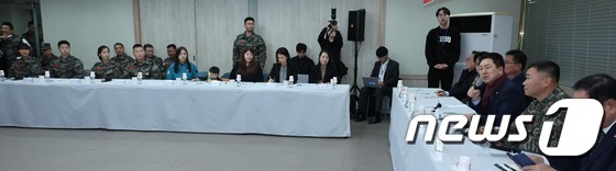 김기현 대표, 해병대 초급간부 및 군 가족과 간담회