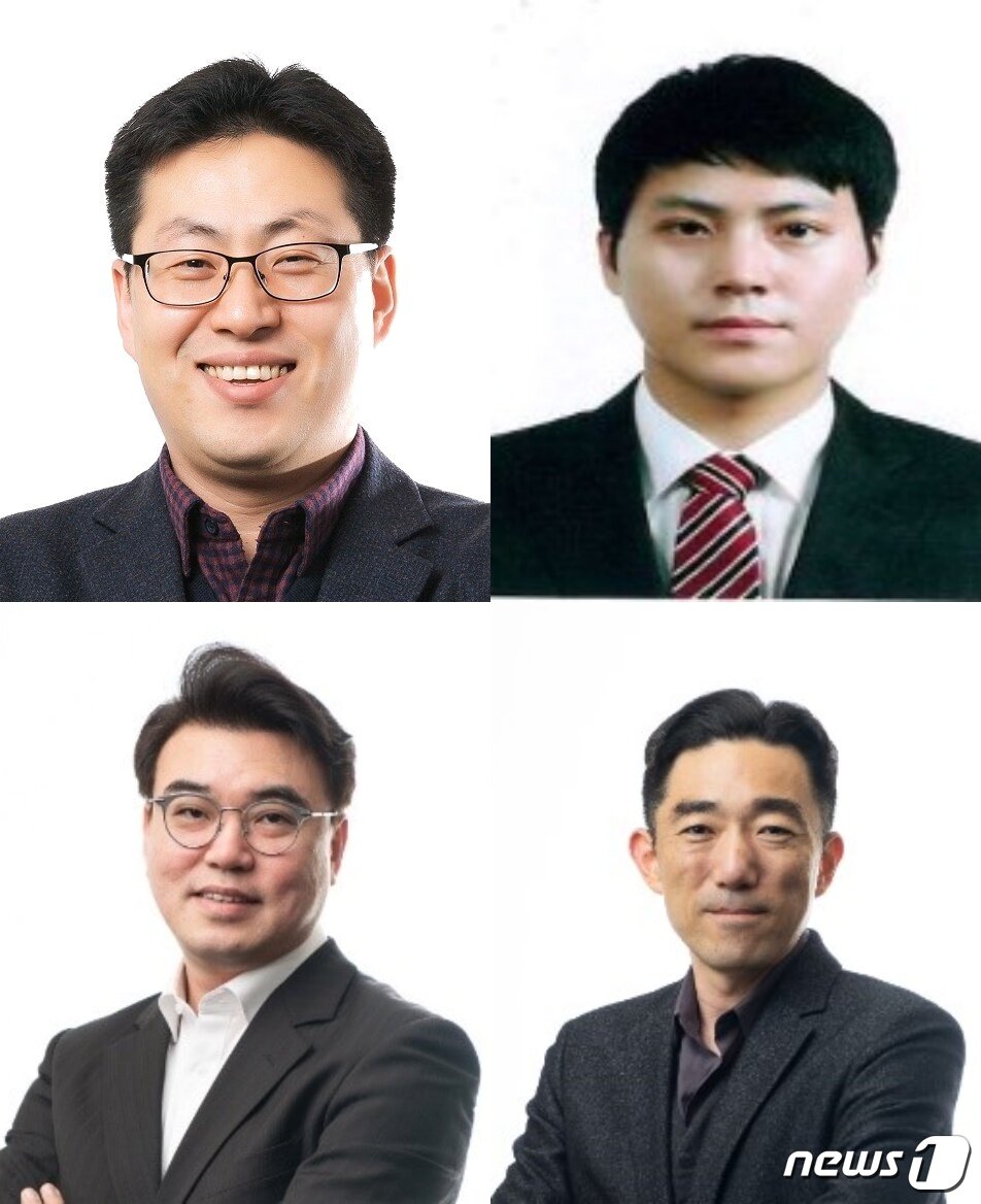 본문 이미지 -  시계 방향으로 DX부문 박태상 부사장(48), 손왕익 상무(39), DS부문 박세근 부사장(49), 황희돈 부사장(49). (삼성전자 제공)