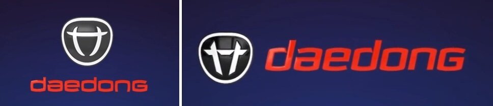 본문 이미지 -  대동 상징 로고 '철우'와 CI 변화(왼쪽 2004년·오른쪽 2020년) @대동 제공