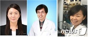 본문 이미지 - 왼쪽부터 정혜종 KBSI 책임연구원(제1저자), 홍성출 전북대 교수(공동교신저자), 김현진 SNJ Pharmaceutical 대표(공동교신저자)