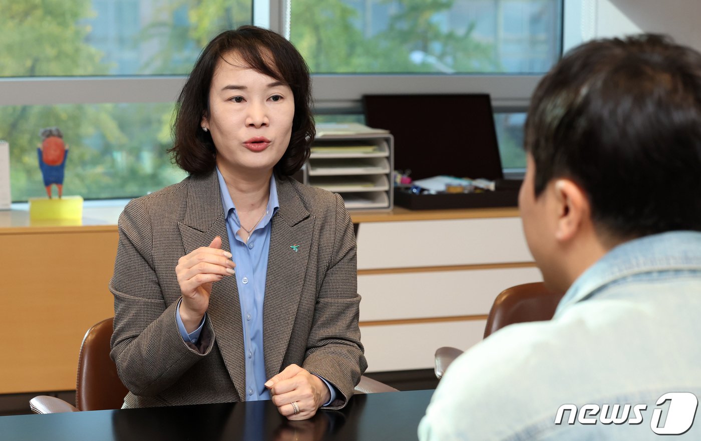 김소정 하나은행 디지털경험본부 부행장이 7일 오후 서울 중구 하나은행 본점에서 뉴스1과 인터뷰를 하고 있다. 2023.11.7/뉴스1 ⓒ News1 김성진 기자