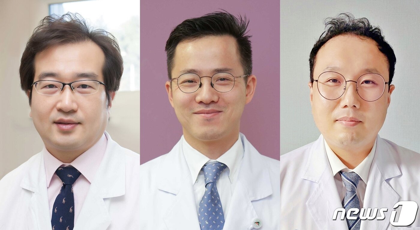 본문 이미지 - (왼쪽부터) 서울아산병원 재활의학과 전재용 교수, 성형외과 서현석 교수, 의공학연구소 천화영 박사. (서울아산병원 제공)
