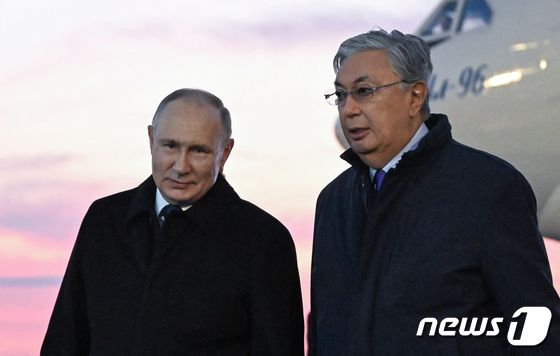 [포토] 카자흐스탄 찾은 푸틴 러시아 대통령