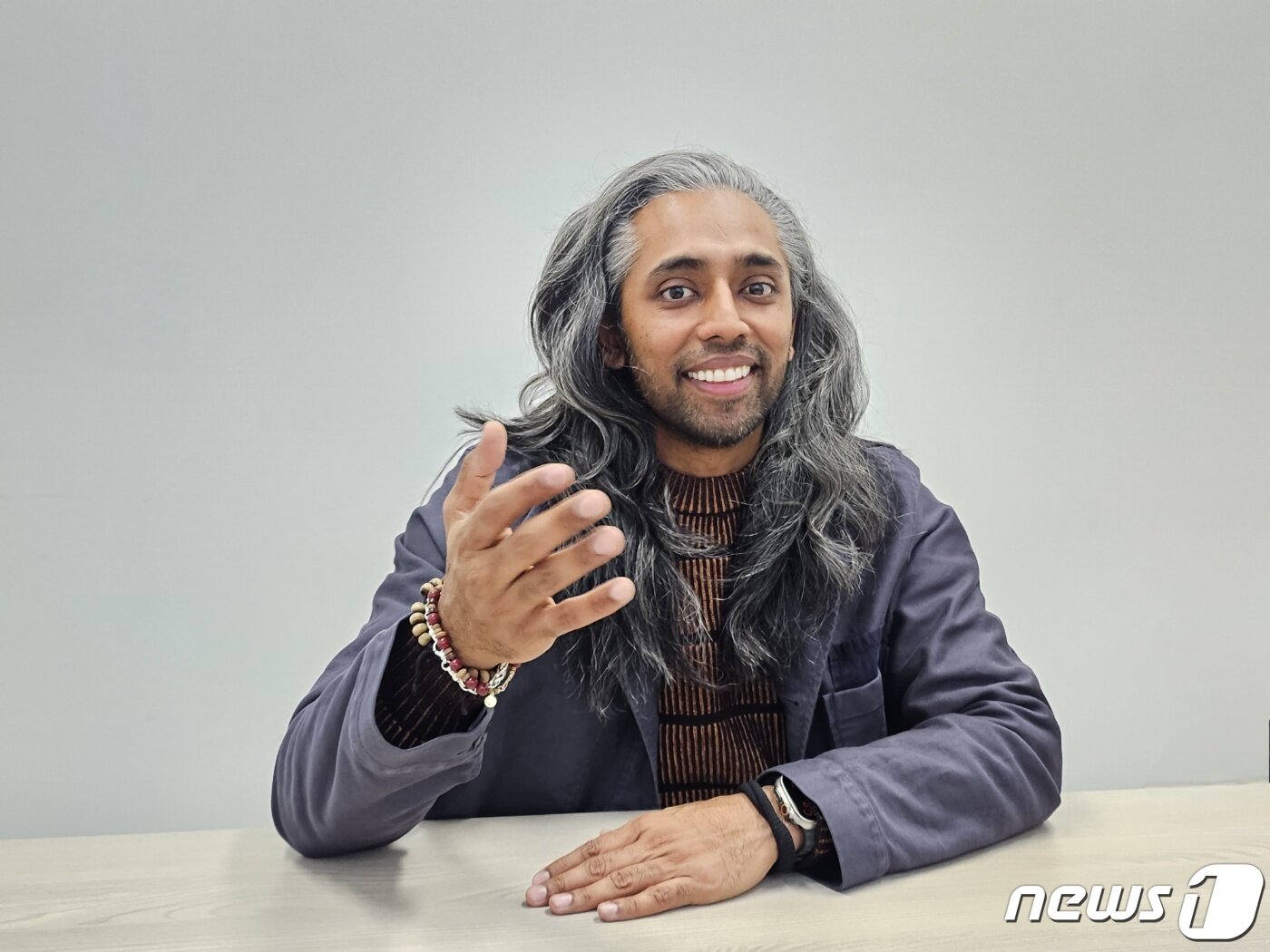 본문 이미지 - 모 샤이크 앱토스 CEO가 지난 14일 크로스앵글 사무실에서 <뉴스1>과 인터뷰하고 있다.