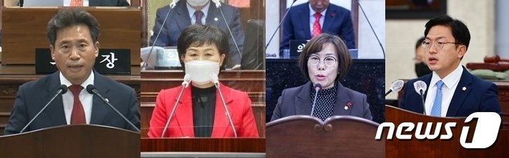 왼쪽부터 박정희, 이영순, 장옥자, 한재학 전 의원