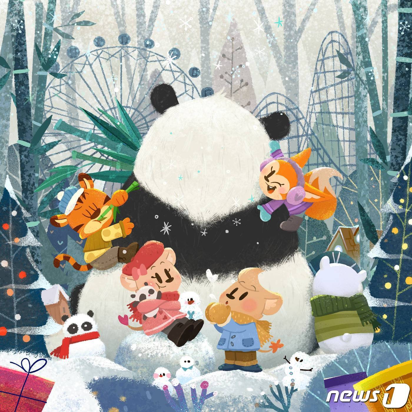 본문 이미지 - 바오 패밀리 인 윈터토피아 이미지.(에버랜드 제공)
