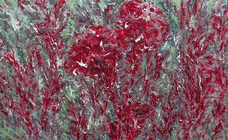  김지원, 맨드라미(Mendrami), 2022, oil on linen 73x117cm (아트프로젝트 씨오 제공)