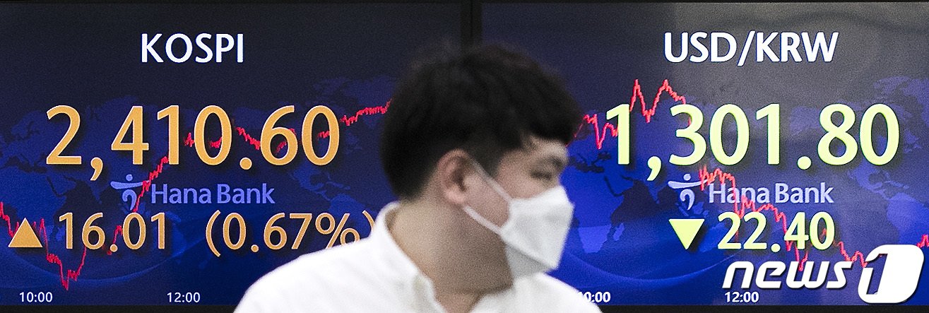 본문 이미지 - 13일 장 마감을 맞은 서울 하나은행 명동점 딜링룸 전광판. 2023.3.13/뉴스1