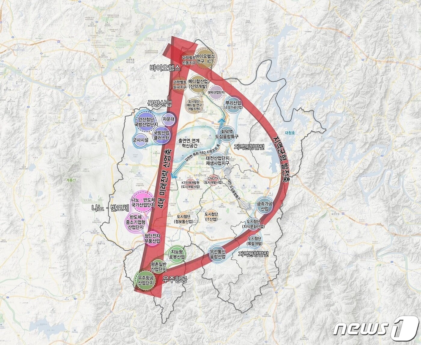 본문 이미지 - 대전 유성구 교촌동 일원에 조성될 나노·반도체 국가산업단지 구상도. (대전시 제공) /뉴스1