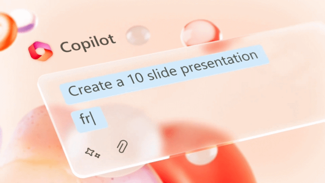 본문 이미지 - 마이크로소프트가 공개한 인공지능 시스템 '코파일럿'으로 프레젠테이션 자료를 만드는 모습 (마이크로소프트 유튜브 갈무리) 2023.03.17 /뉴스1
