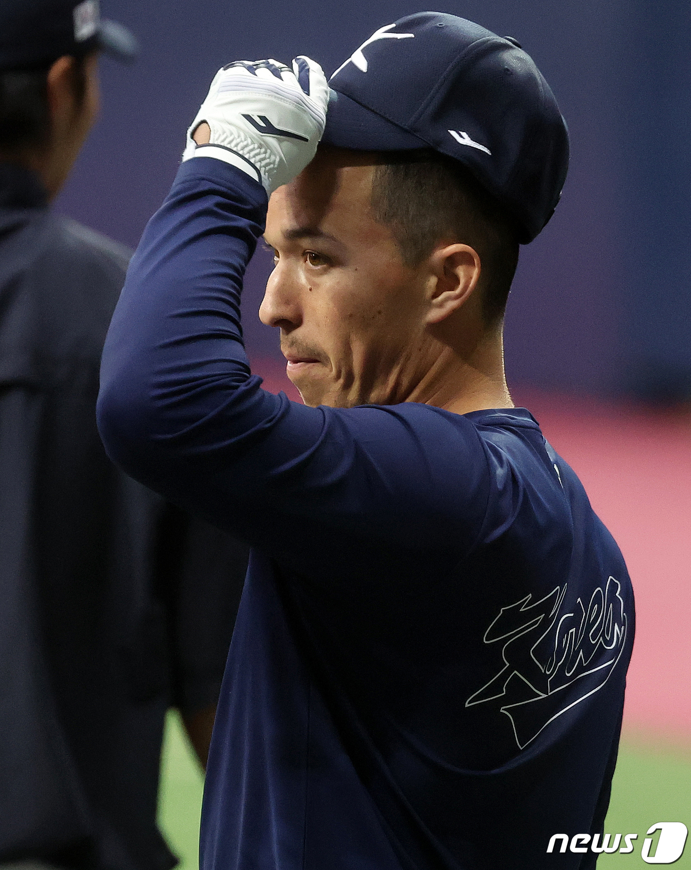 (서울=뉴스1) 김진환 기자 = 2023 월드베이스볼클래식(WBC)에 출전하는 대한민국 야구대표팀의 토미 현수 에드먼이 2일 오후 서울 구로구 고척스카이돔에서 훈련을 하고 있다. …