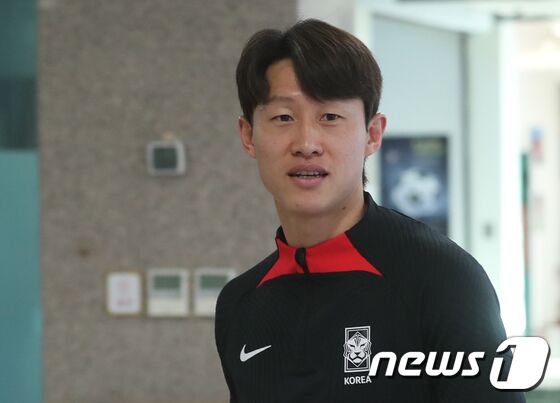 축구 국가대표팀 이재성이 26일 경기 파주 축구국가대표트레이닝센터(NFC)에서 열린 인터뷰에 참석하고 있다. 2023.3.26/뉴스1 © News1 송원영 기자