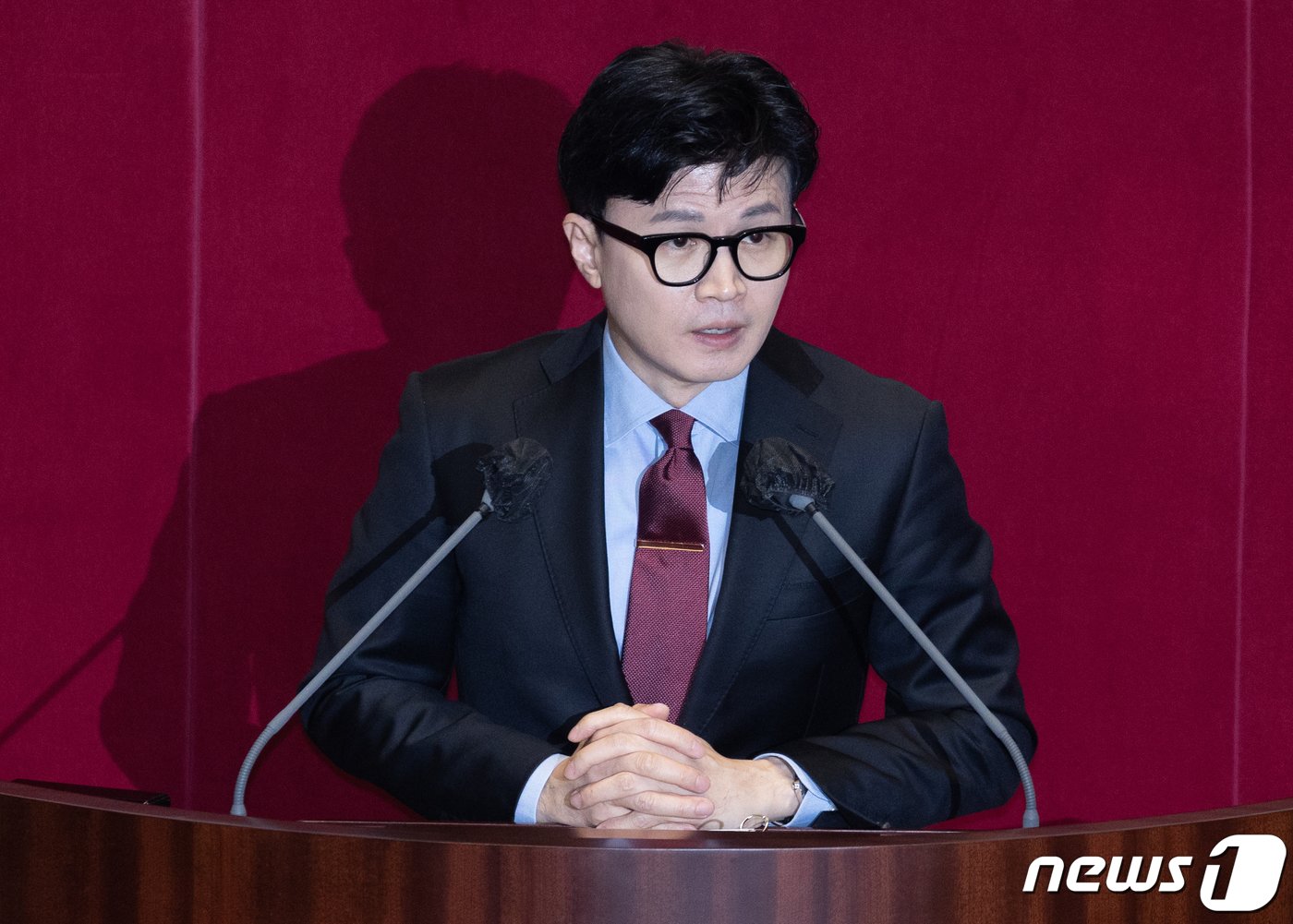 본문 이미지 - 한동훈 법무부 장관이 30일 오후 서울 여의도 국회에서 열린 제404회 국회(임시회) 제2차 본회의에서 하영제 국민의힘 의원의 체포동의요청 이유설명을 하고 있다. 2023.3.30/뉴스1 ⓒ News1 이재명 기자