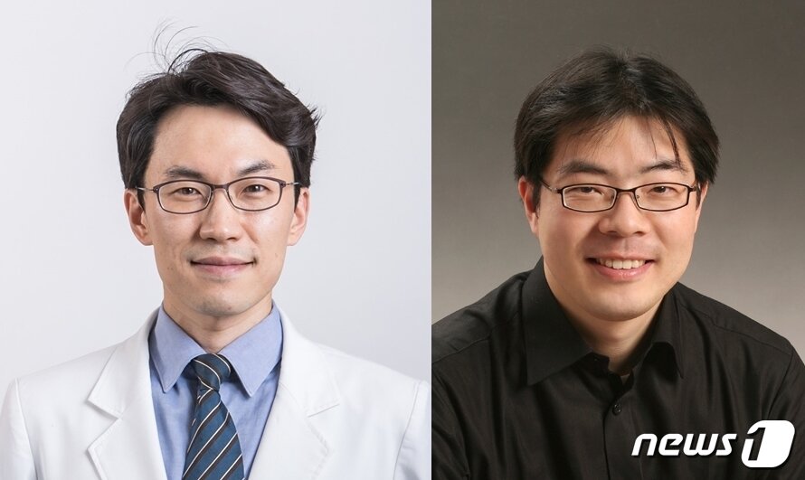 본문 이미지 - 건국대학교병원 안과의 신현진 교수(왼쪽), 강현규 건국대학교 메카트로닉스공학과 교수/건국대학교병원 제공