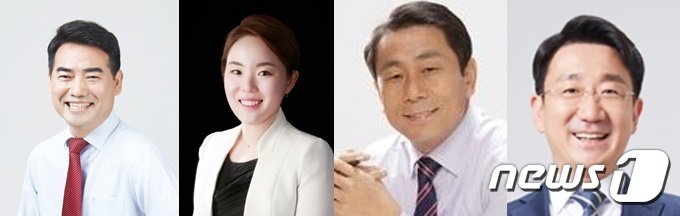  진을 출마가 거론되는 후보군들, 왼쪽부터 이성권 부산시 경제부시장&#40;이상 국민의힘&#41;, 이현 민주당 진을지역위원장, 조영진 전 지역위원장, 김승주 전 진구 약사회장&#40;이상 민주당&#41;