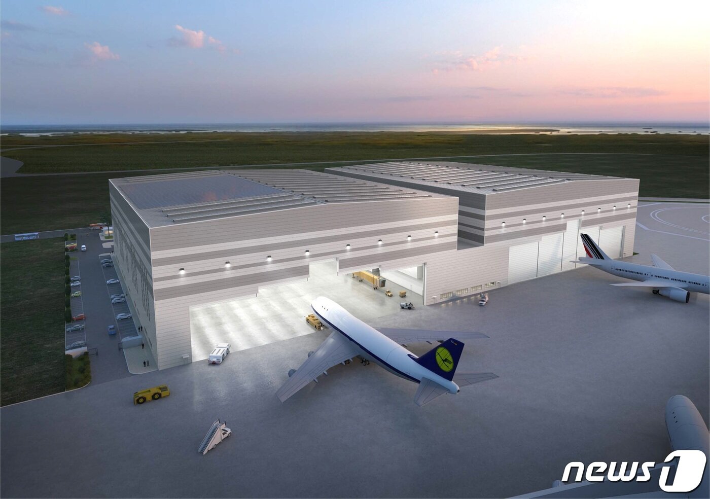 본문 이미지 - 인천공항 IAI 화물기 개조시설1호기(보잉 B777) 조감도 / 뉴스1