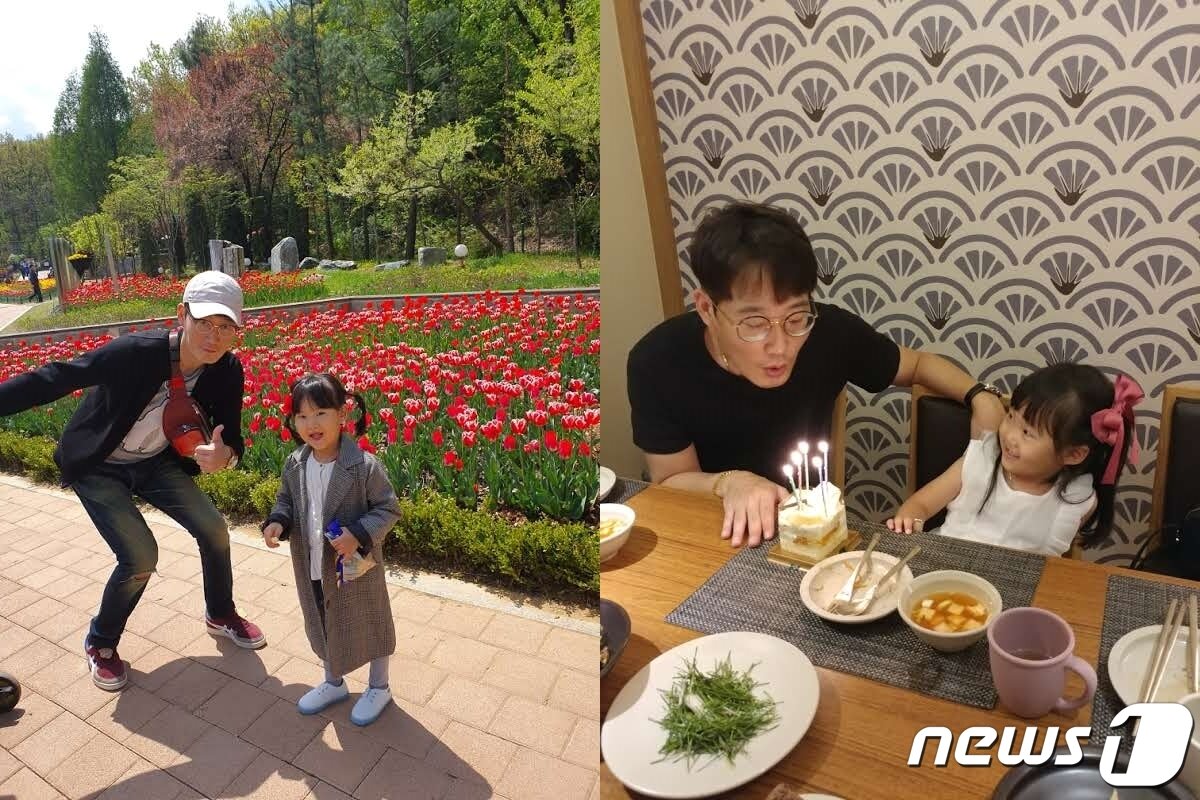 본문 이미지 - 지난 7일 이대서울병원에서 김민규씨(38세)가 심장, 신장(좌·우), 폐장을 기증해 4명의 생명을 살리고 하늘나라로 떠났다. 김씨가 과거에 딸 지아양과 촬영한 사진. /한국장기조직기증원 제공