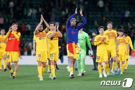라리가 선두를 질주하고 있는 FC바르셀로나. © AFP=뉴스1