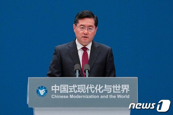 친강 중국 외교부장. 2023.04.21. © 로이터=뉴스1 © News1 김성식 기자