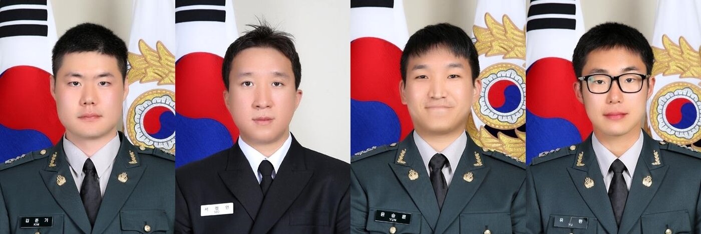 본문 이미지 - 왼쪽부터 김준기 대위, 서정언 대위, 윤승훈 대위, 유환 대위.(국군의무사령부 제공)