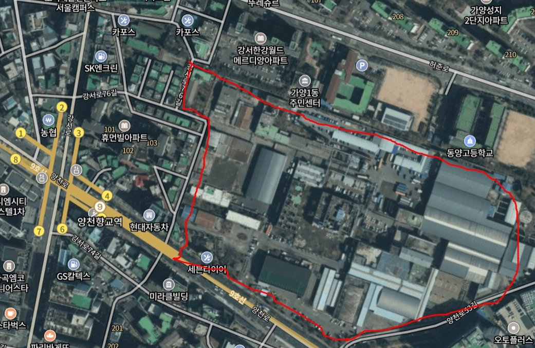 본문 이미지 - 가양동 CJ부지 개발사업 위치도.