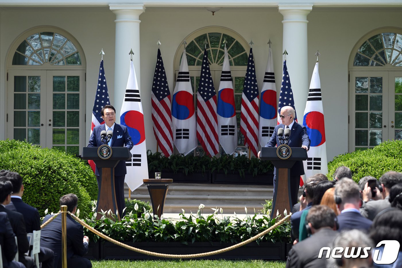 윤석열 대통령과 조 바이든 미국 대통령. &#40;대통령실 제공&#41; 2023.4.27/뉴스1 ⓒ News1 오대일 기자