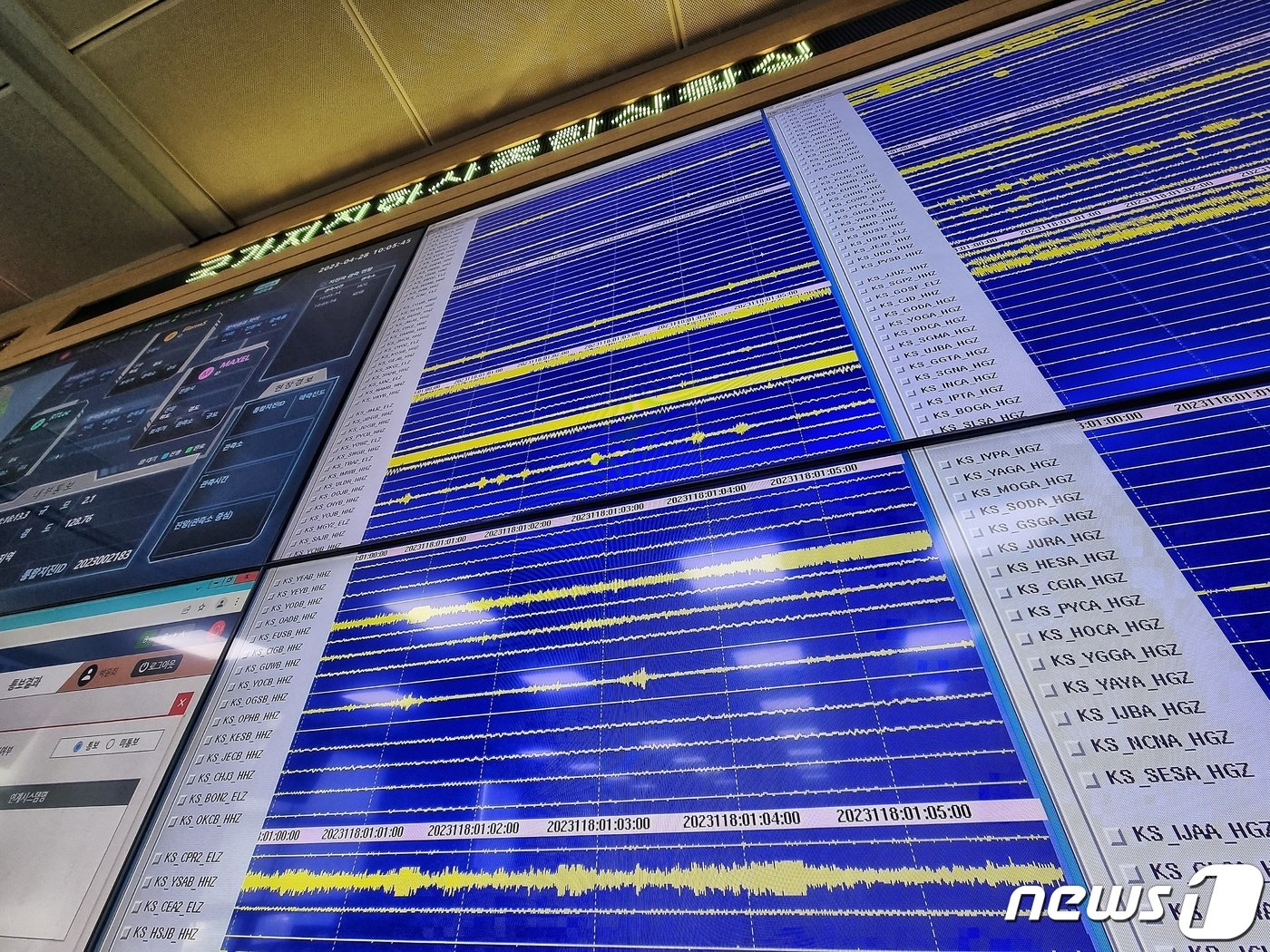 본문 이미지 - 서울 동작구 기상청 국가지진화산종합상황실 지진 현황판 ⓒ 뉴스1 황덕현 기자