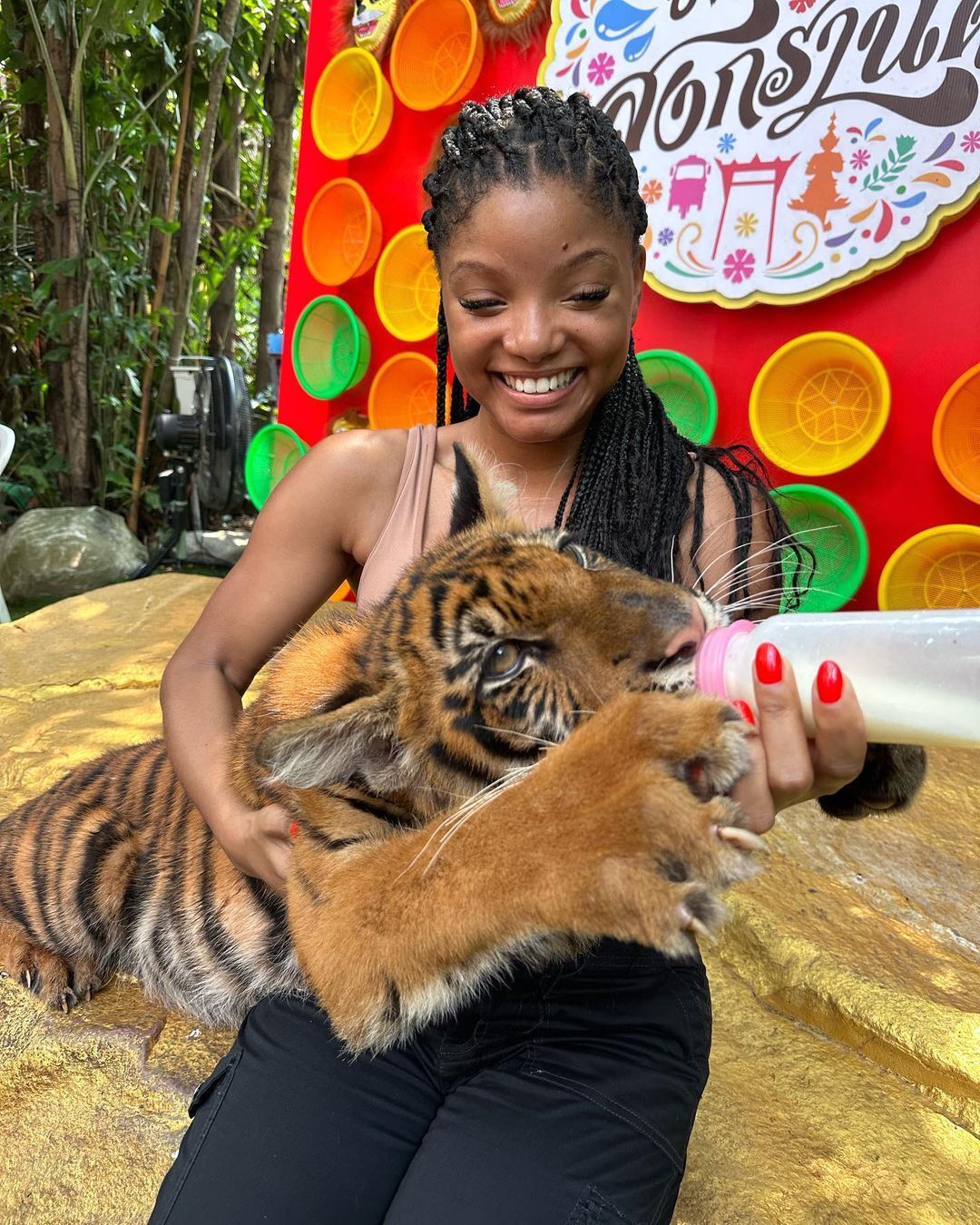 본문 이미지 - '인어공주' 할리 베일리가 태국 방콕 '사파리월드'에 방문한 모습. (인스타그램 갈무리)