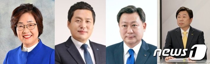  부산 중·영도 총선 출마가 거론되는 후보군들. 왼쪽부터 박영미 민주당 중·영도 지역위원장, 김비오 전 지역위원장, 김철훈 전 영도구청장. 김영진 정의당 부산시당위원장