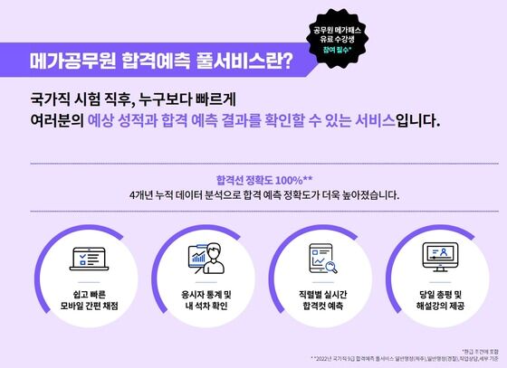 메가공무원, 국가직 9급 합격예측 풀서비스 무료 제공 - 뉴스1 메가공무원, 국가직 9급 합격예측 풀서비스 무료 제공 - 뉴스1