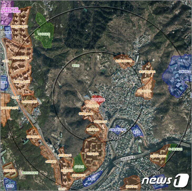 본문 이미지 - 서울 서대문구 홍은동 14-11번지 일원 위치도(서울시 제공).